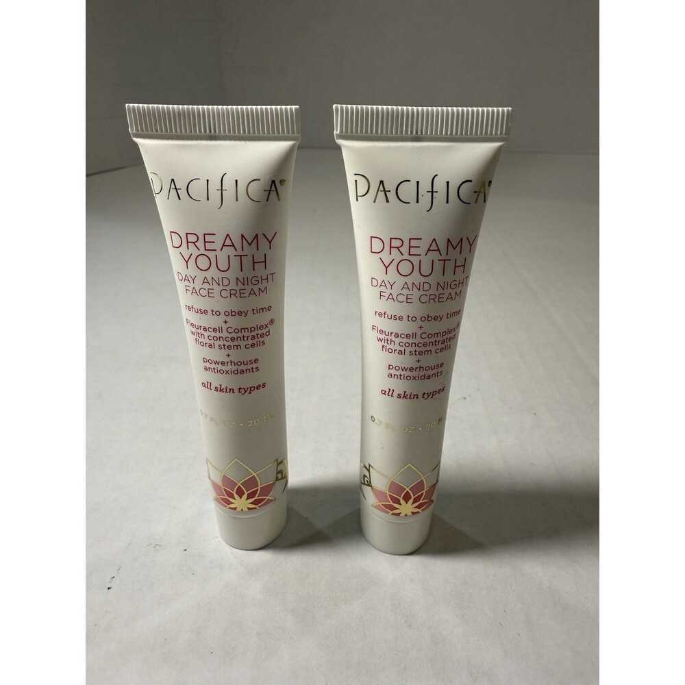 PACIFICA DREAMY YOUTH DAY & NIGHT FACE CREAM FLORAL STEM CELLS (2)0.7OZ/20ML NEW